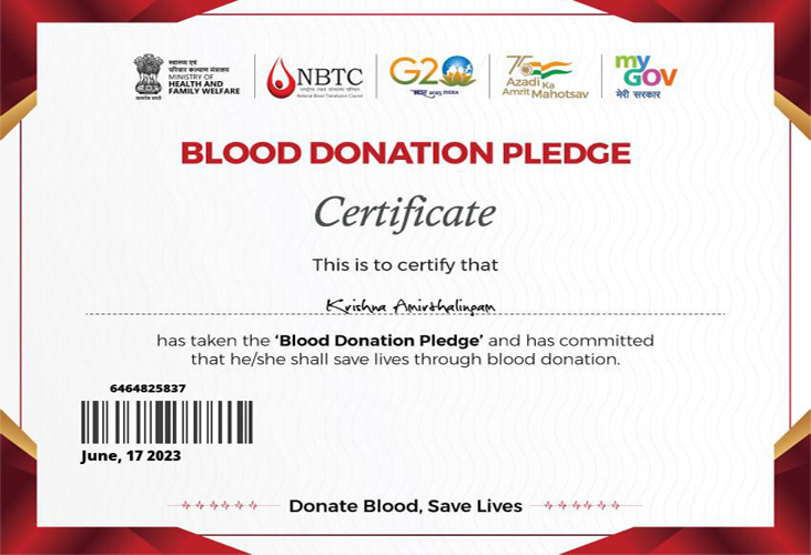 Blood Donation Pledge